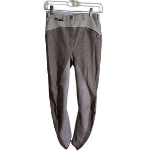 Euro-Star Beige Red Plaid Full Seat Suede Breeches Riding Pants Size 26
